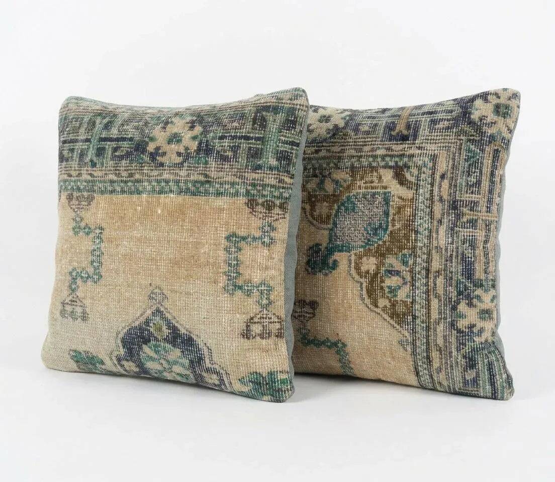 Set of 2 vintage Turkish cushion covers 48x51 cm