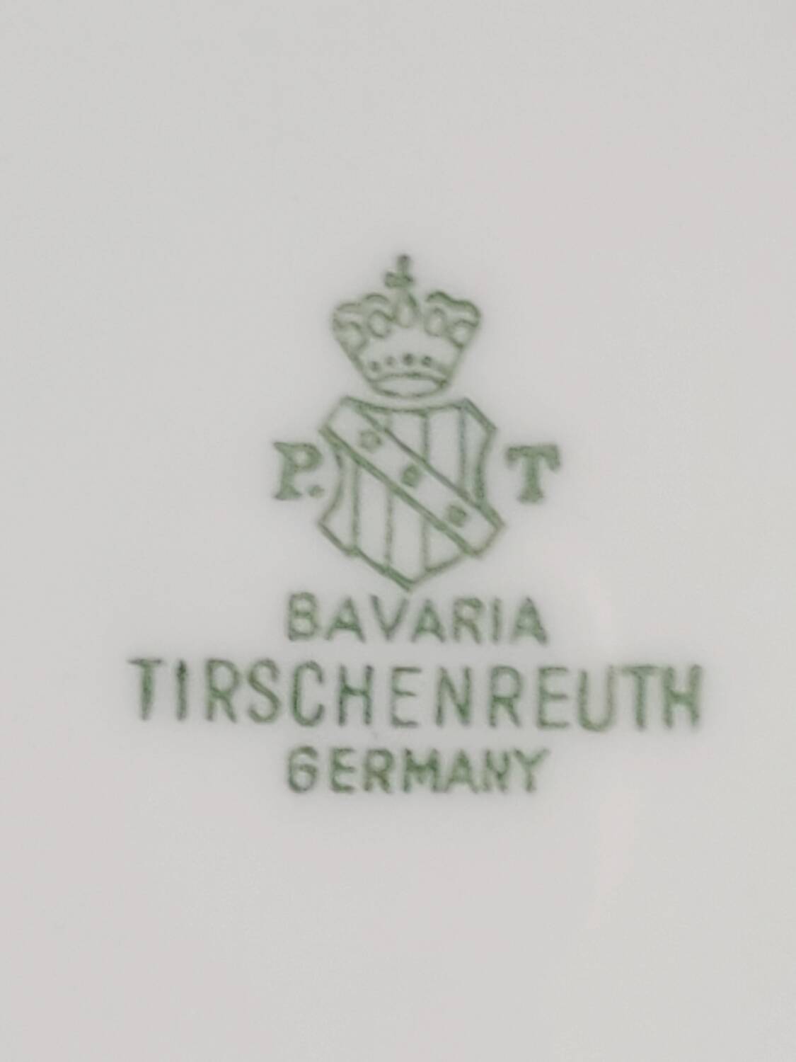 Large antique hollow plate in gilded porcelain – Tirschenreuth, Bavaria –