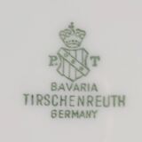 Large antique hollow plate in gilded porcelain – Tirschenreuth, Bavaria –