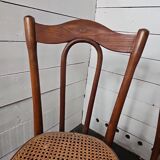chaises de bistrot cannées en chêne x 2