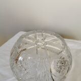 Bol en cristal de plomb vintage des années 1970 : pièce maîtresse de table bohémienne
