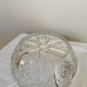 Vintage 1970s Lead Crystal Bowl: Bohemian Table Centerpiece