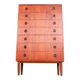 Mid-century modern Danish chest of seven drawers, tallboy in teak, 1960s