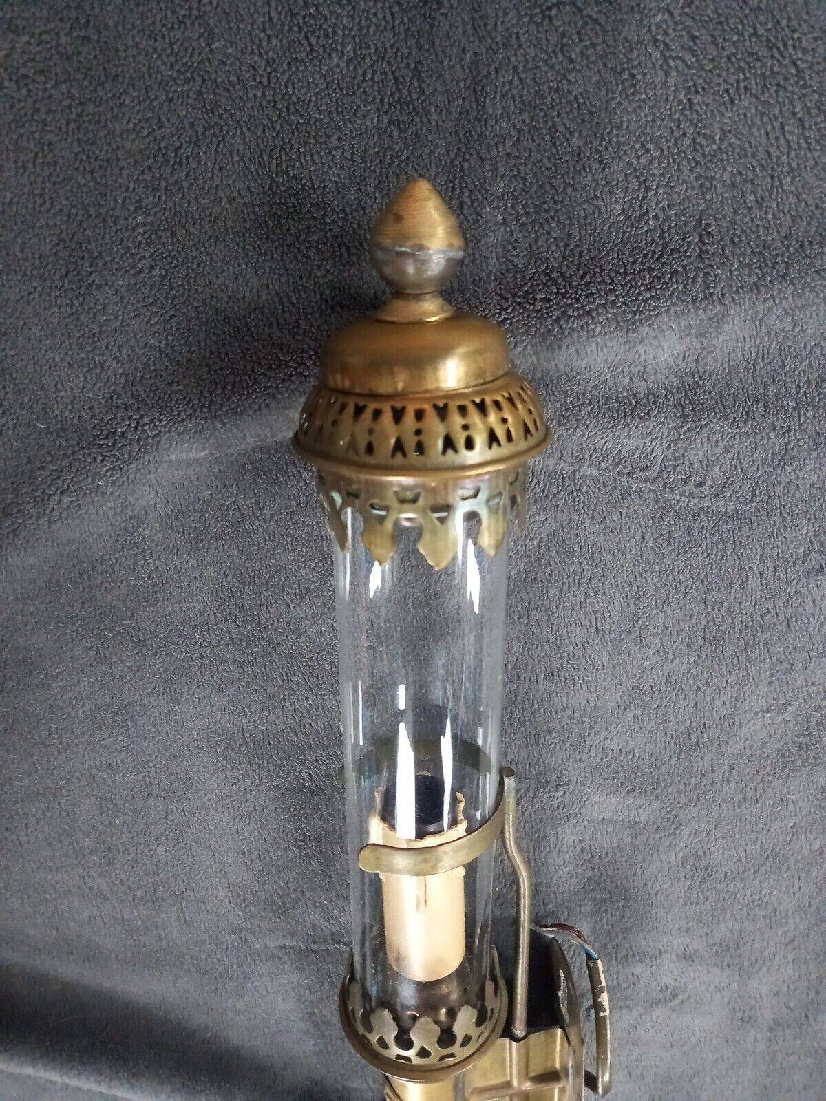 Old RRCI brass train wall lamp