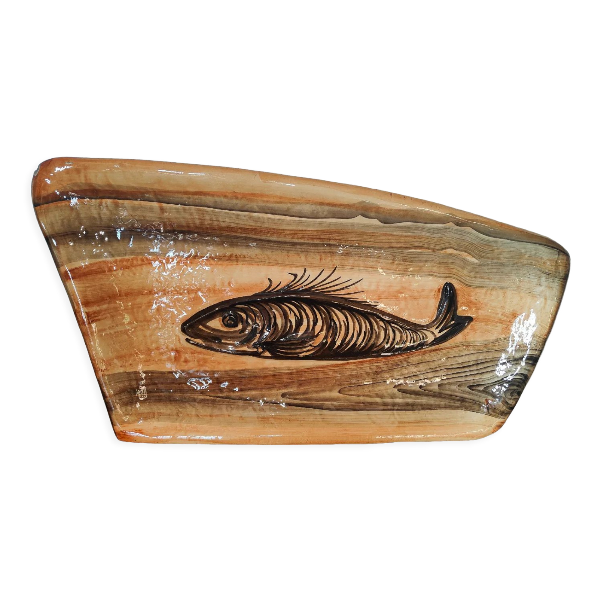 Faience fish dish by R. Delarue Desvres