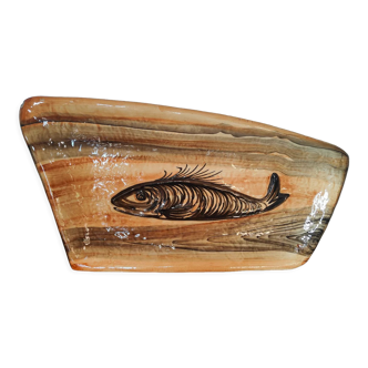 Faience fish dish by R. Delarue Desvres