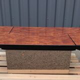 Table basse bar Paul Michel en loupe d'orme