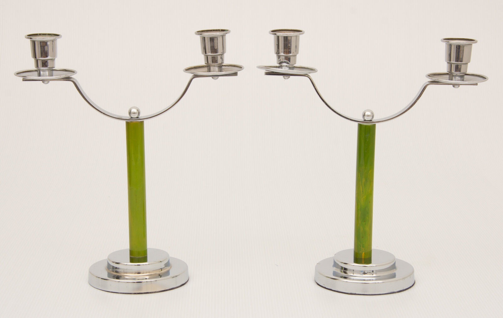 A pair of art deco candlesticks