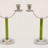A pair of art deco candlesticks
