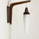Wall light in teak and opaline glass, 1960s