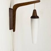 Applique en teck et opaline, 1960