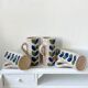 4 mugs stoneware flower decoration