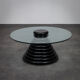 Table basse sculpturale italienne postmoderne rare, années 1980