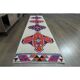 1970s Vintage Turkish Oushak Handmade Wool Cotton White Runner Rug 75x336