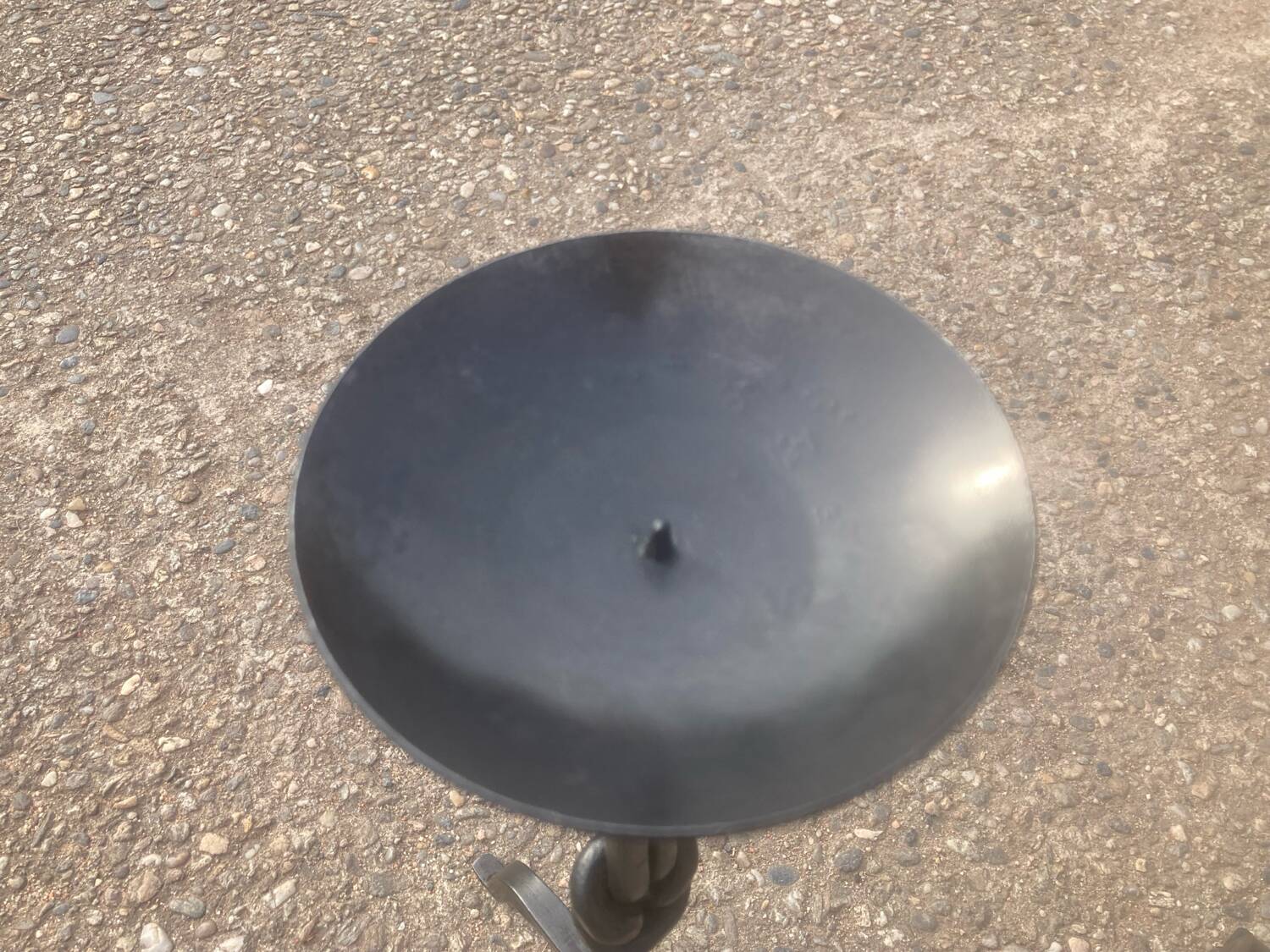 Pair of wrought iron candlesticks