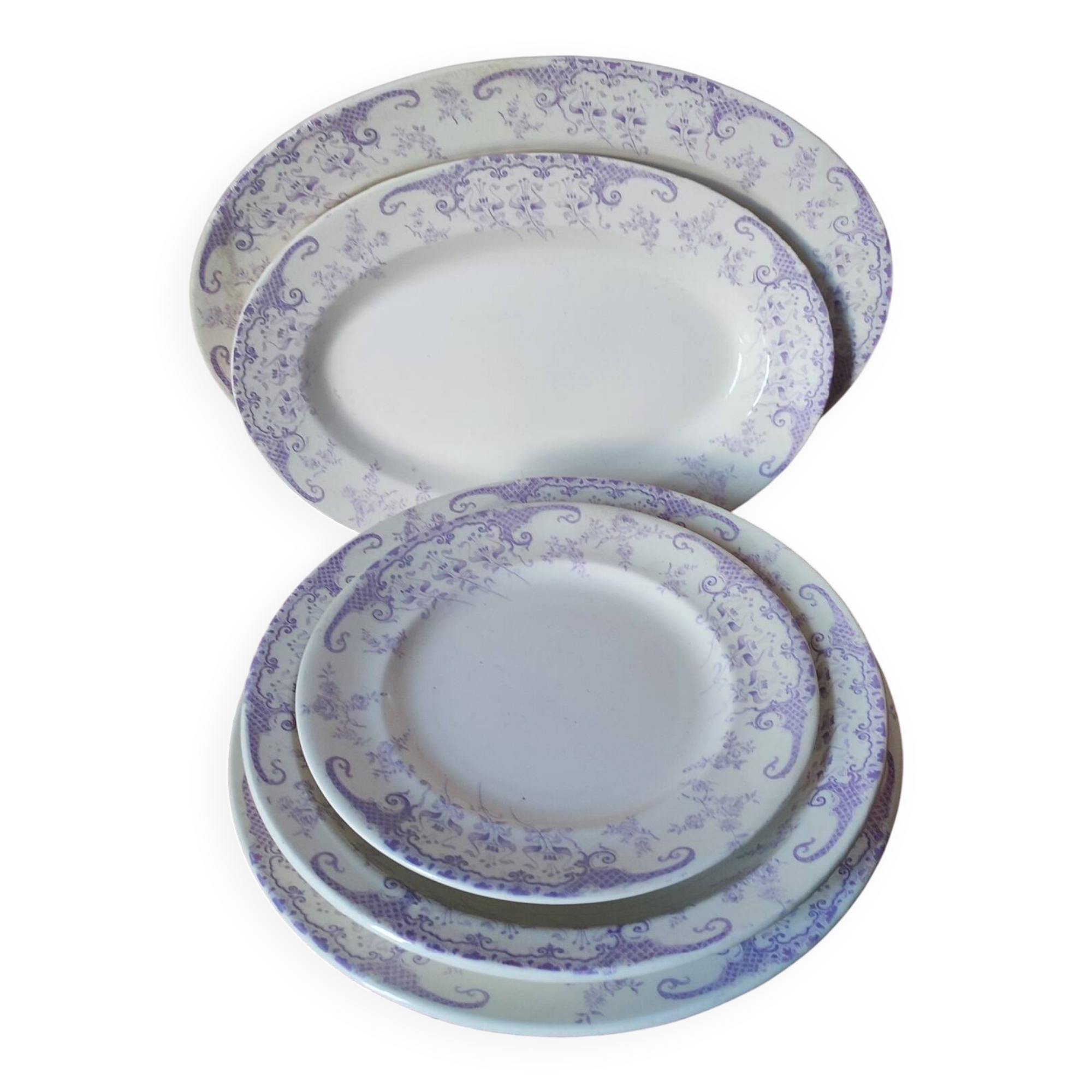 5 Longwy earthenware serving dishes