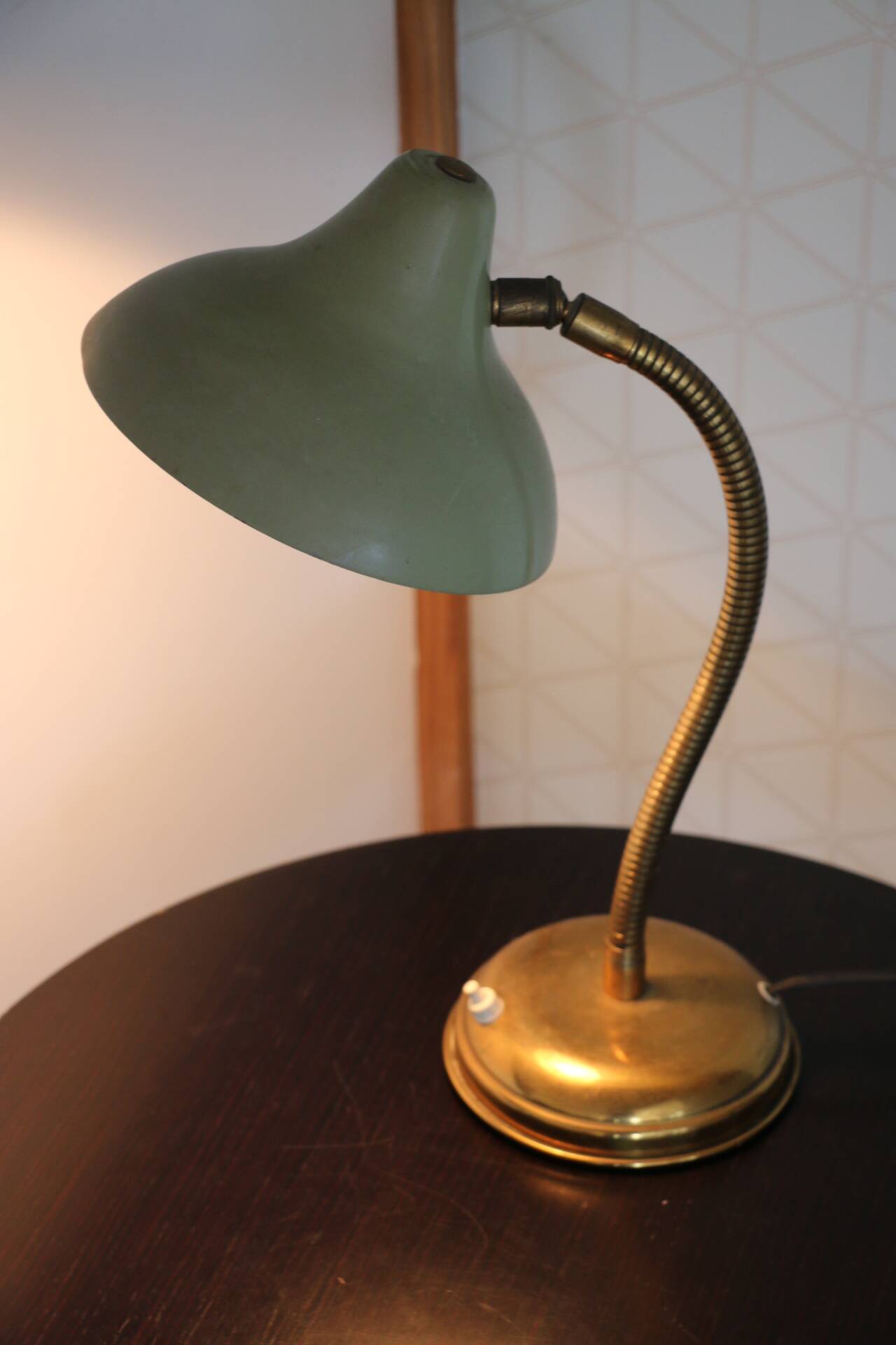 Lampe à poser laiton verte 420mm