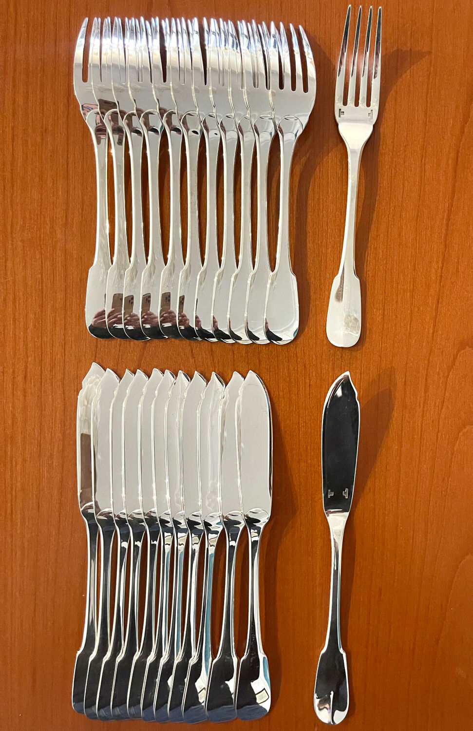 Christofle Cluny, 12 fish place settings, brand new condition