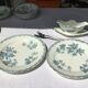 Iron Earth dishes thistle 29 and 32cm L.G Righi blue ink