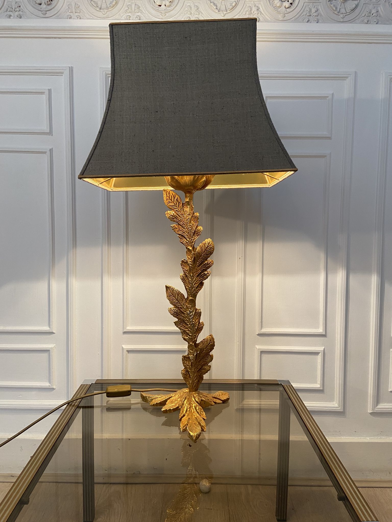 Sculptural bronze lamp, Fondica, Paris
