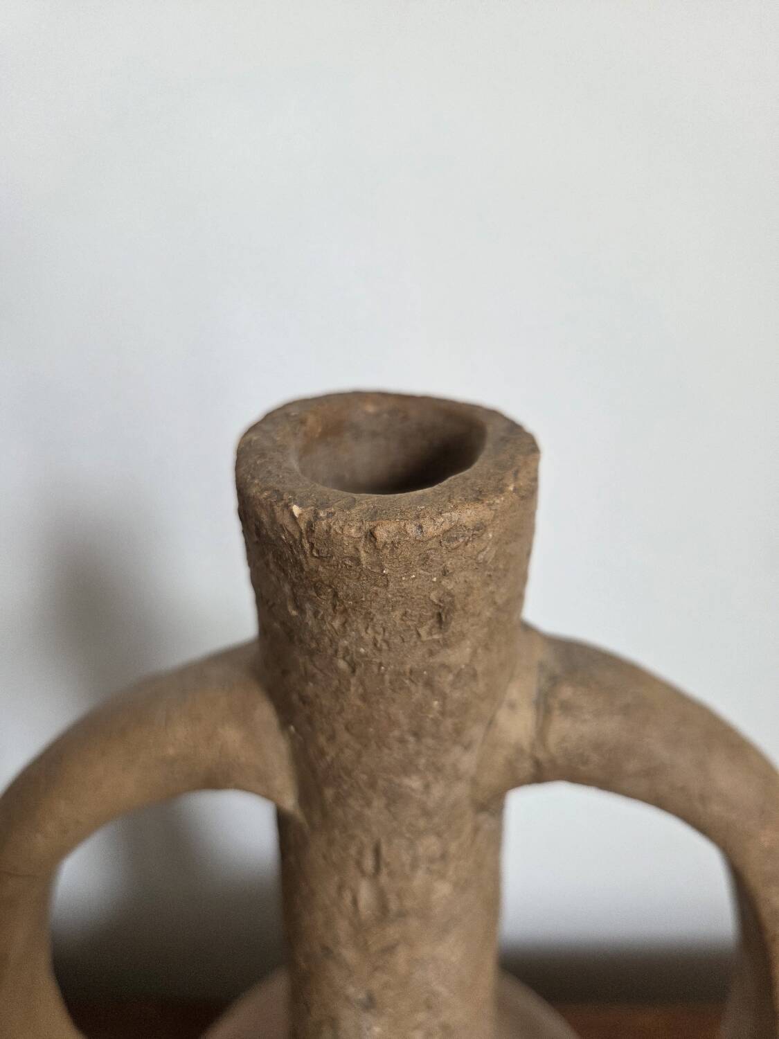 Brutalist terracotta amphora