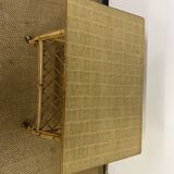 Rolling trolley / Small side table in bamboo and rattan, 1960