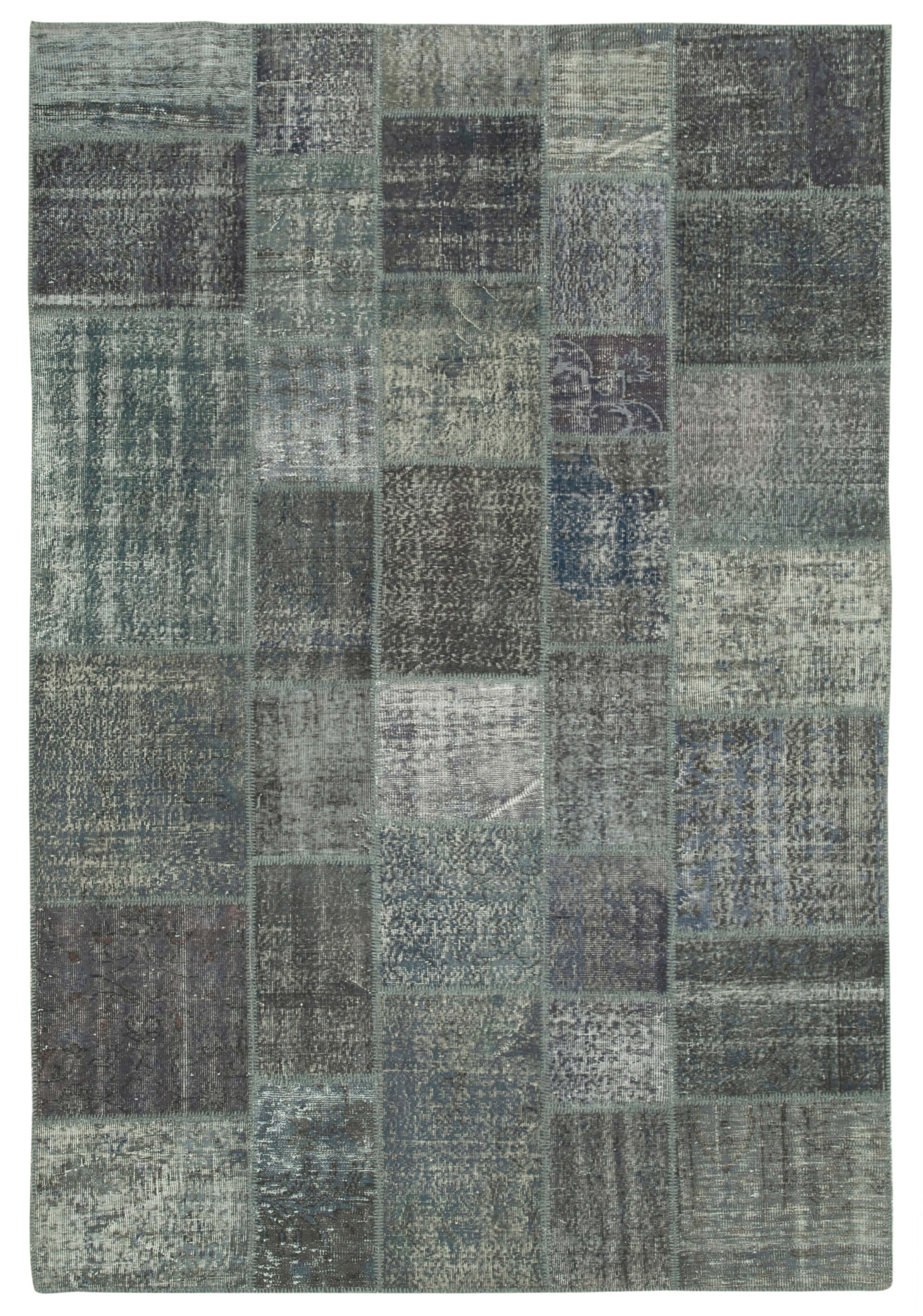 Tapis oriental vintage 205 cm x 303 cm gris patchwork tapis
