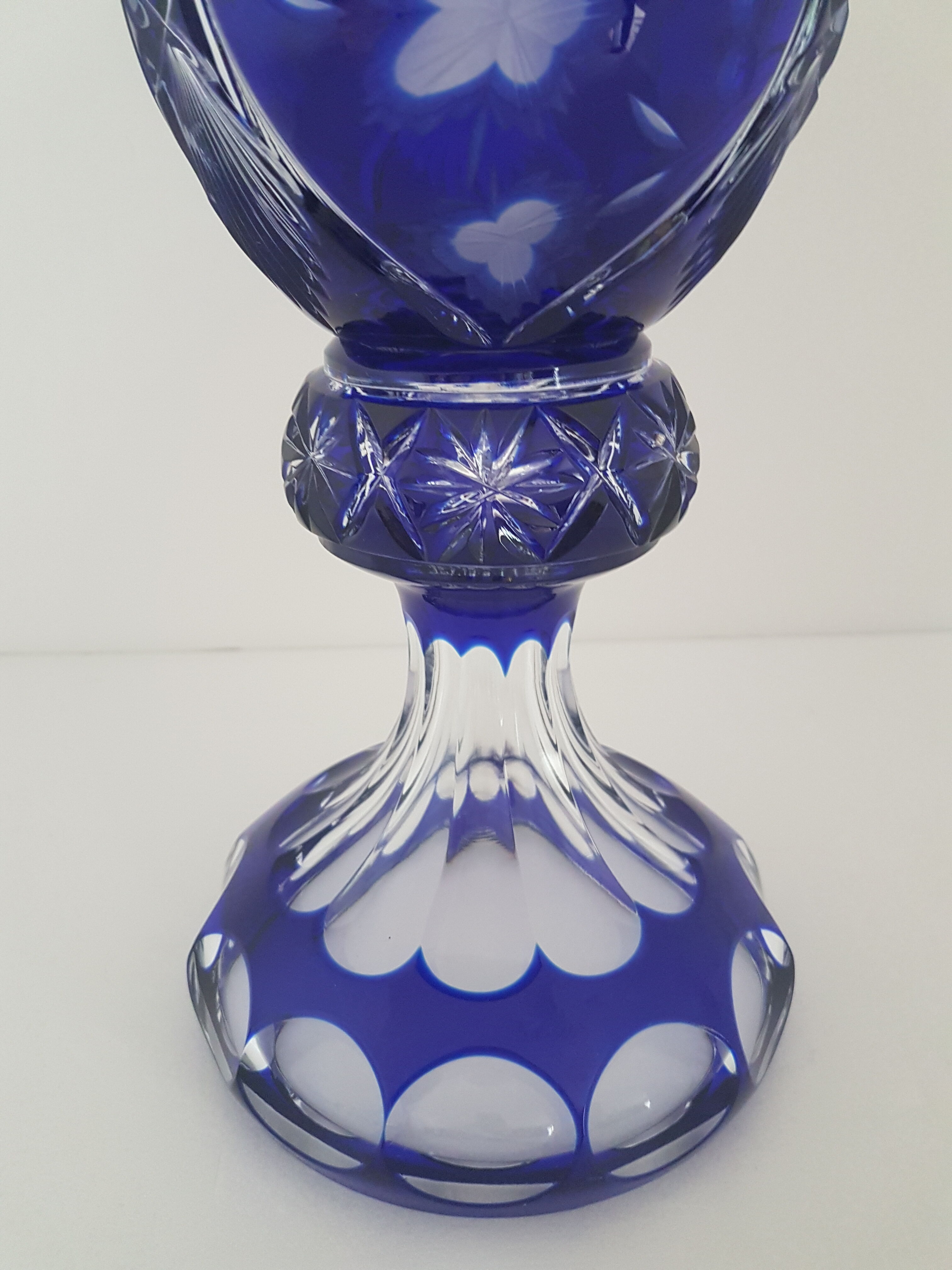 Vase bleu cristallery of lorraine - large model