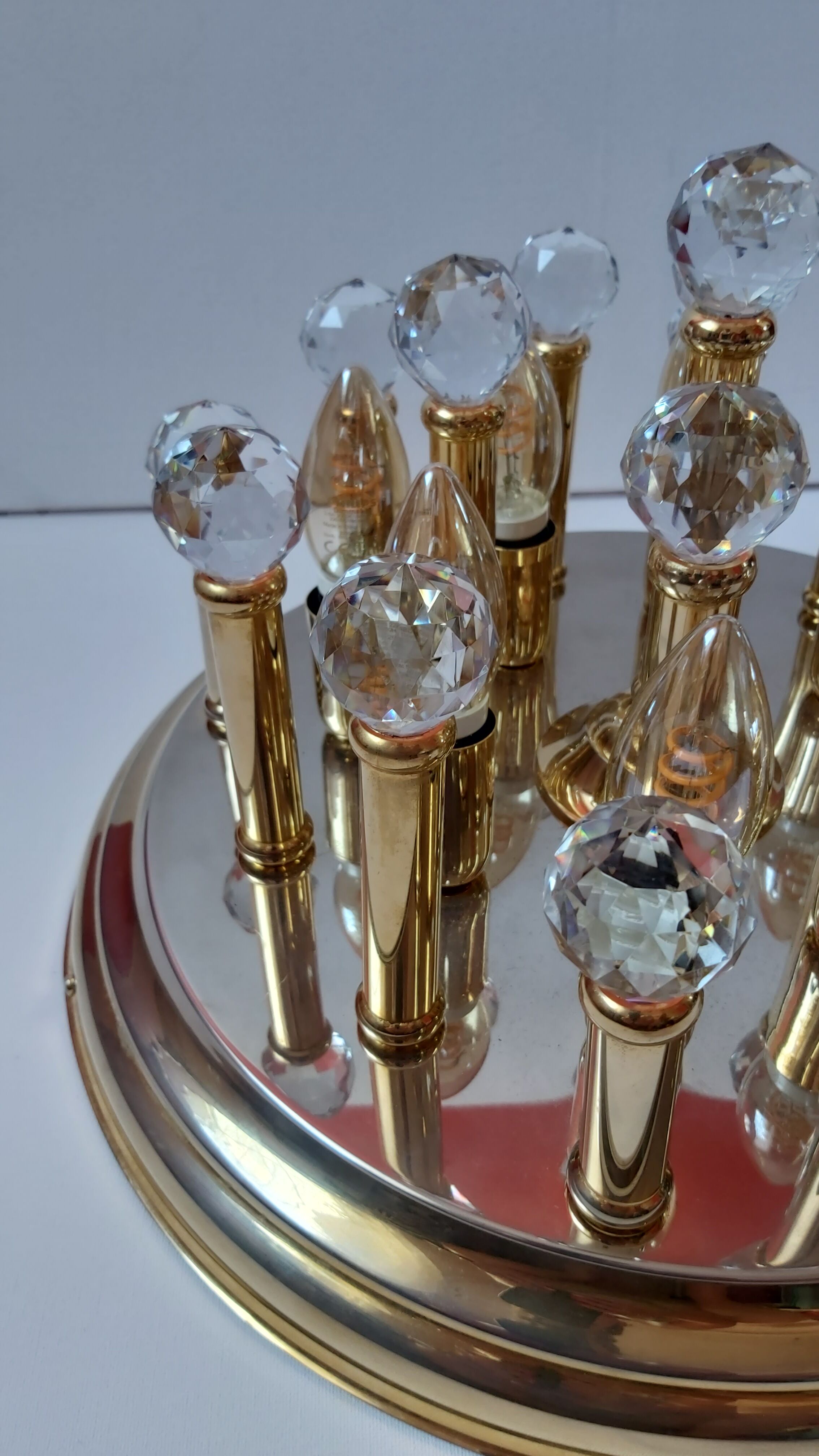 Brass plafond with Swarovski crystals, 1970s