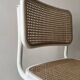 Chaise design vintage Cesca B32 métal blanc & cannage par Marc