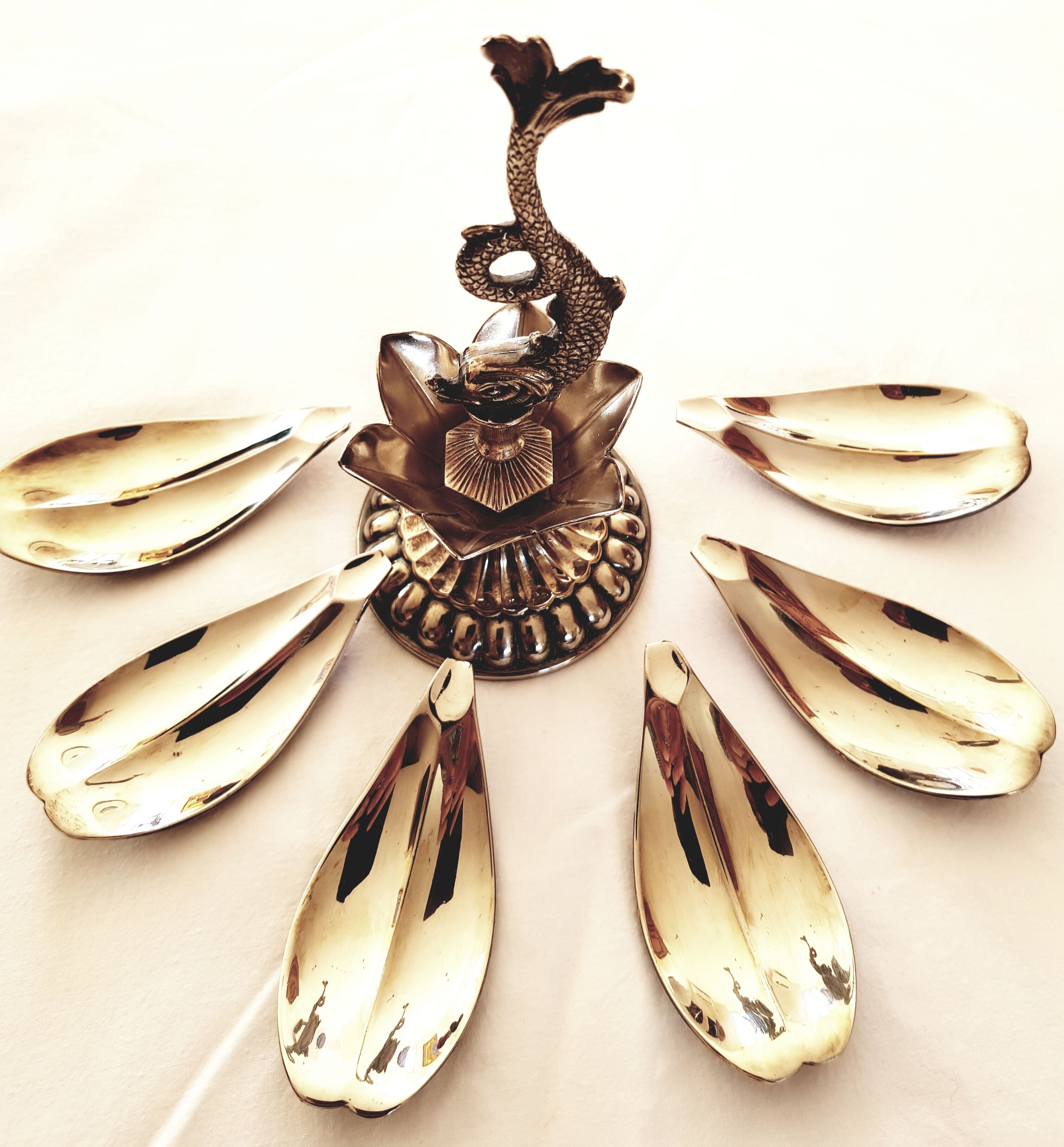 Old silver table ashtray