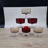 Set of 6 champagne glasses Cavalier Sweden Luminarc two-tone