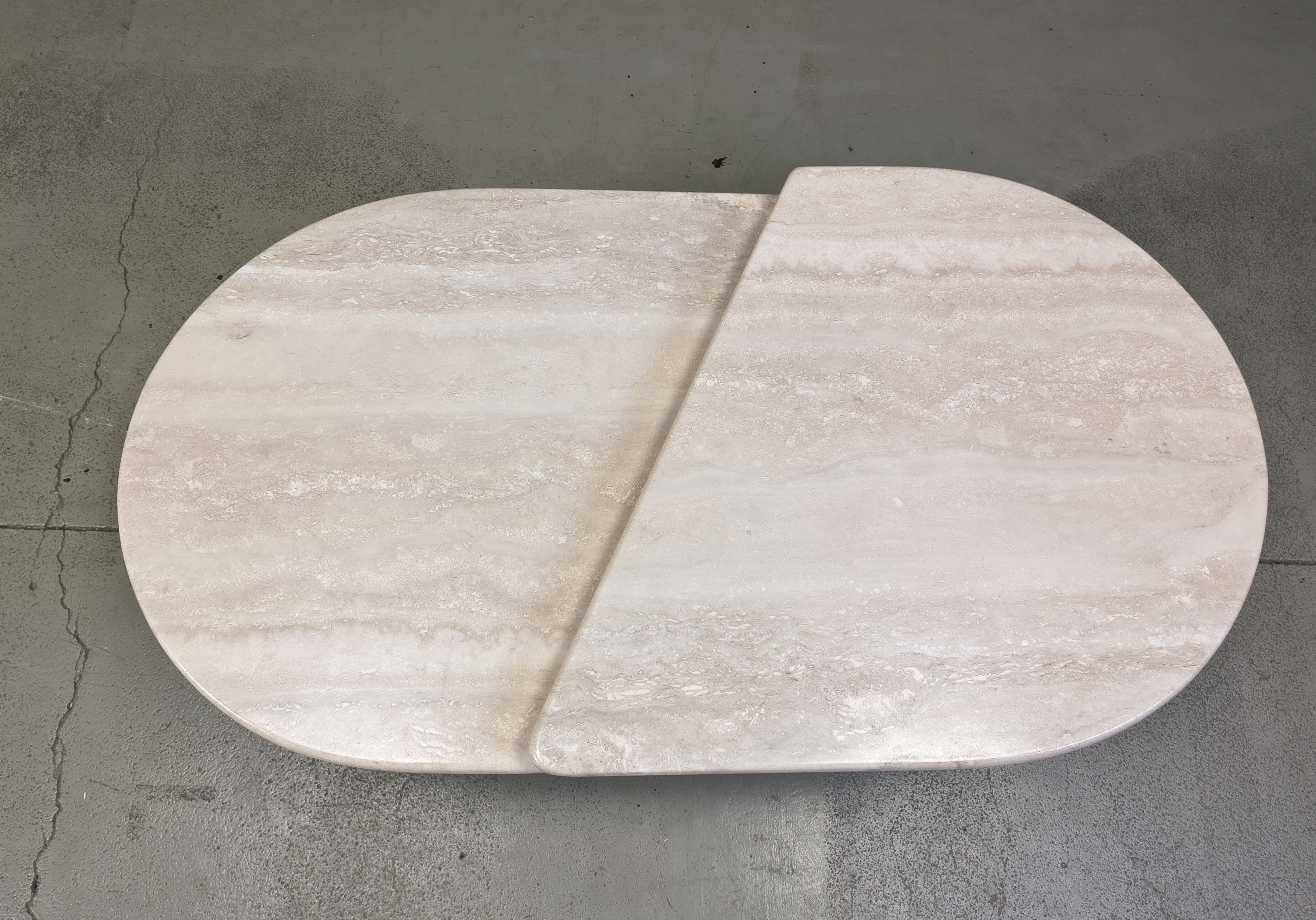 Pair of vintage travertine coffee tables or side tables, 1970s