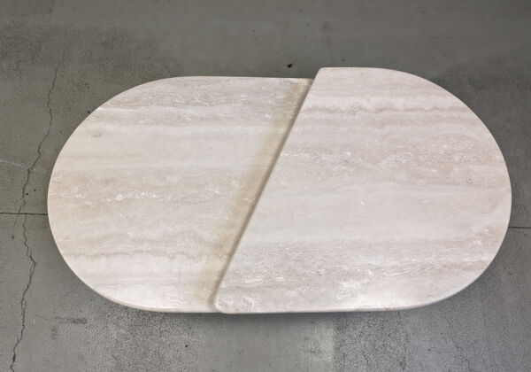 Paire de tables basses en travertin vintage ou tables d'appoint, années 1970