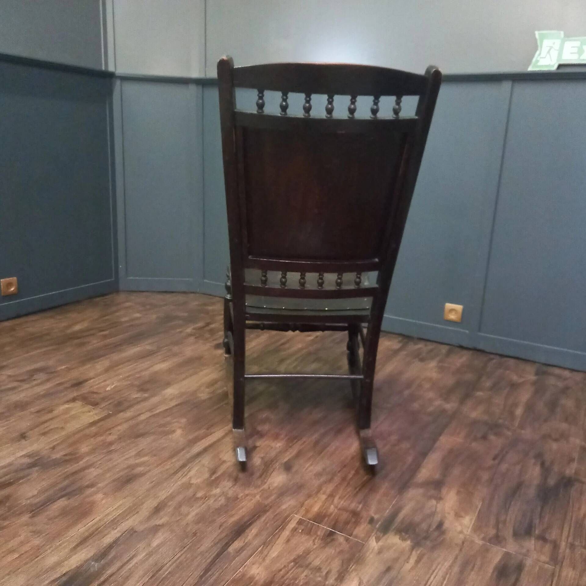 Antique English beech rocking chair cottage style