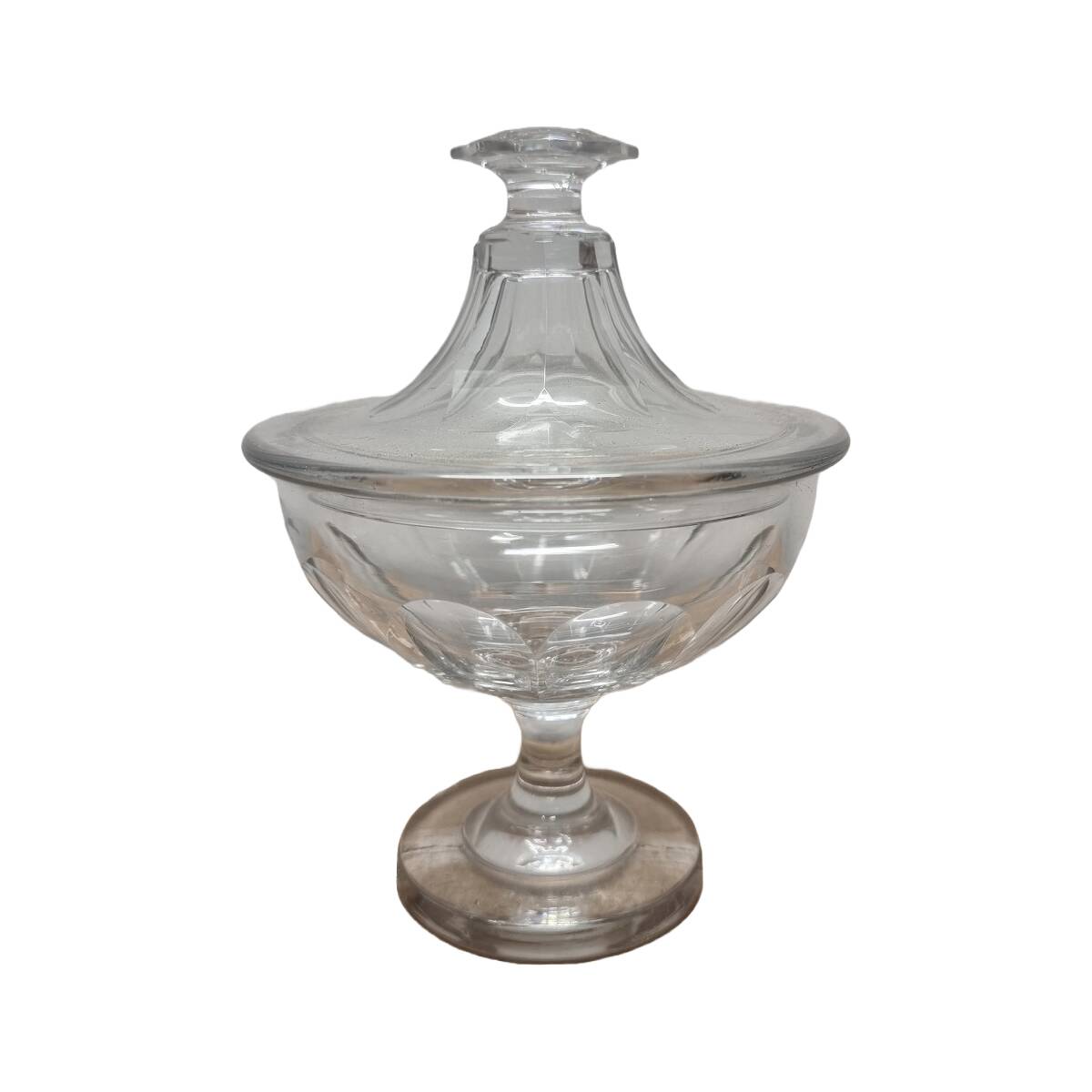 Vintage Glass Bonbonniere With Lid, 1950s.