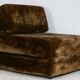Foam and velvet heater "amber", convertible, France, circa 1970.