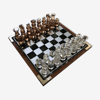 Plexiglas and silver chessboard