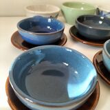 Vintage blue bowl mix & match set – country breakfast spirit