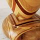 Vase vintage en bois artisanal : sculpture unique tournée sur bois, fleurs séchées