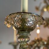 Rezzonico Venetian Lustre In Murano Glass Mordoré With Green Reflections, 10 Bras Of Light