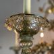 Lustre rezzonico vénitien en verre de Murano mordoré avec des reflets vert, 10 bras de lumière