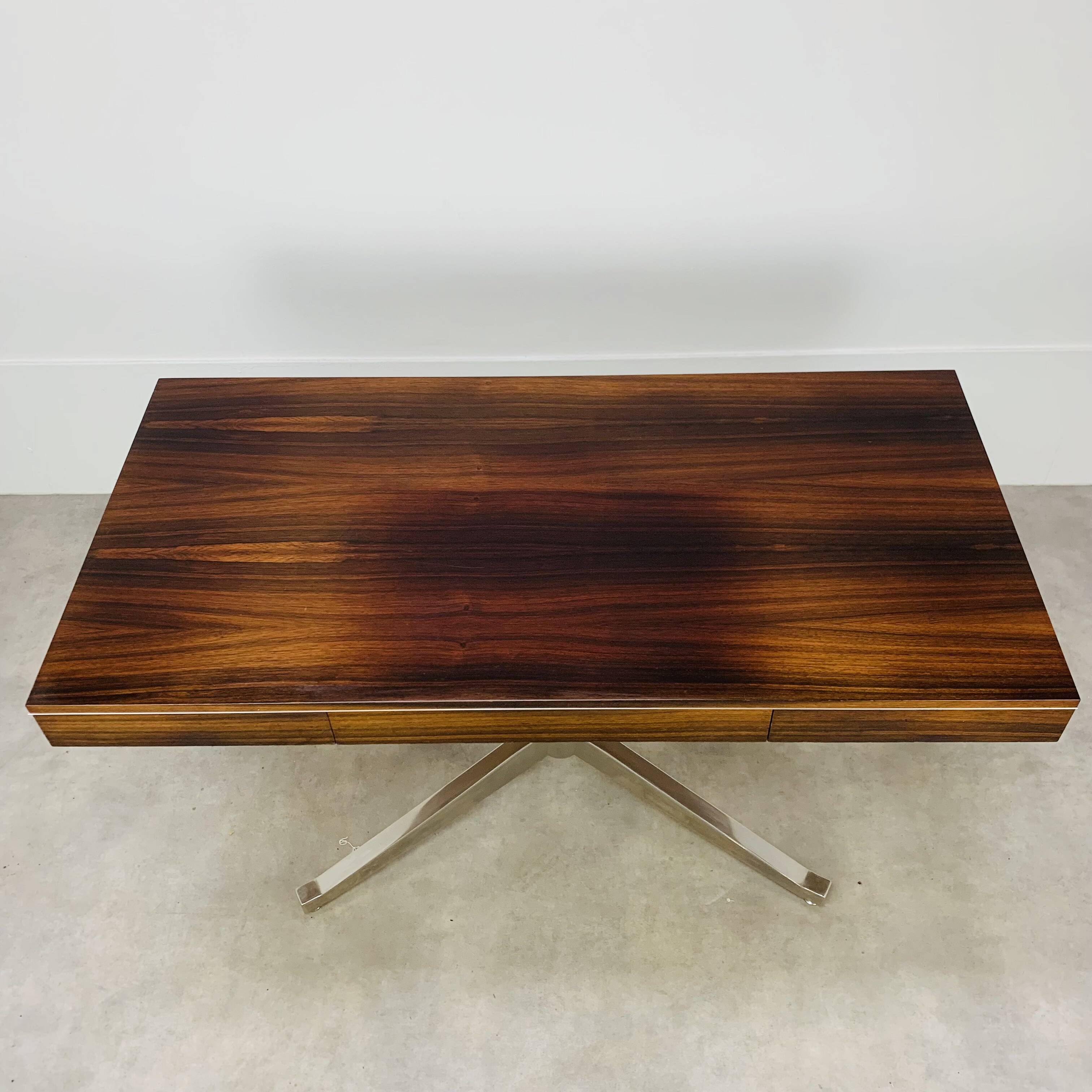 Rosewood desk from the 1960s, attributed to Florence Knoll, Partners model.