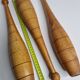 Set of three vintage juggling clubs in turned wood