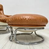 1960s Vintage leather 'Karate' Chair Set by Michel Cadestin for Airborne