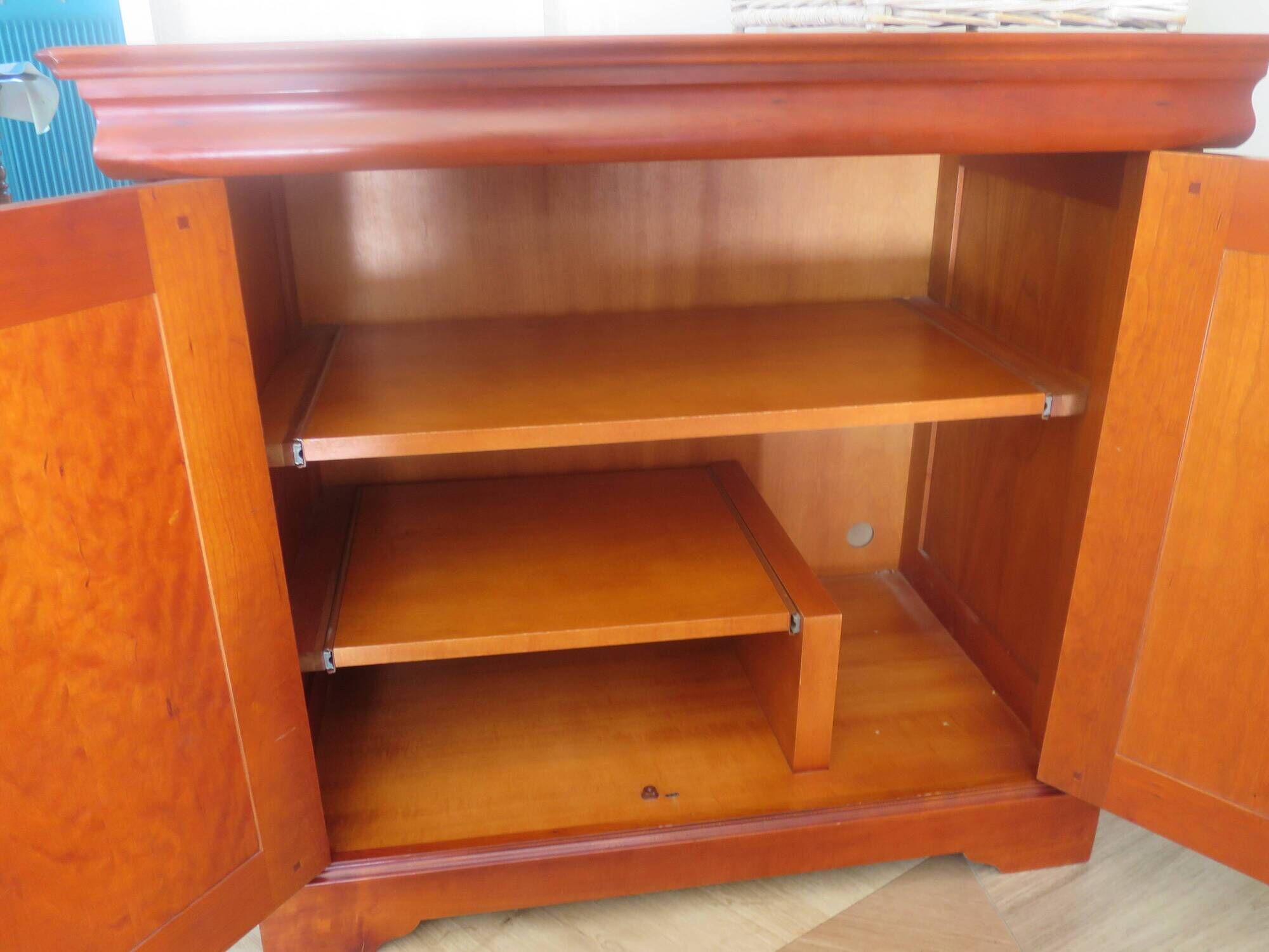 Occasional furniture - TV unit - Rotating tray - Louis Philippe - Solid wood