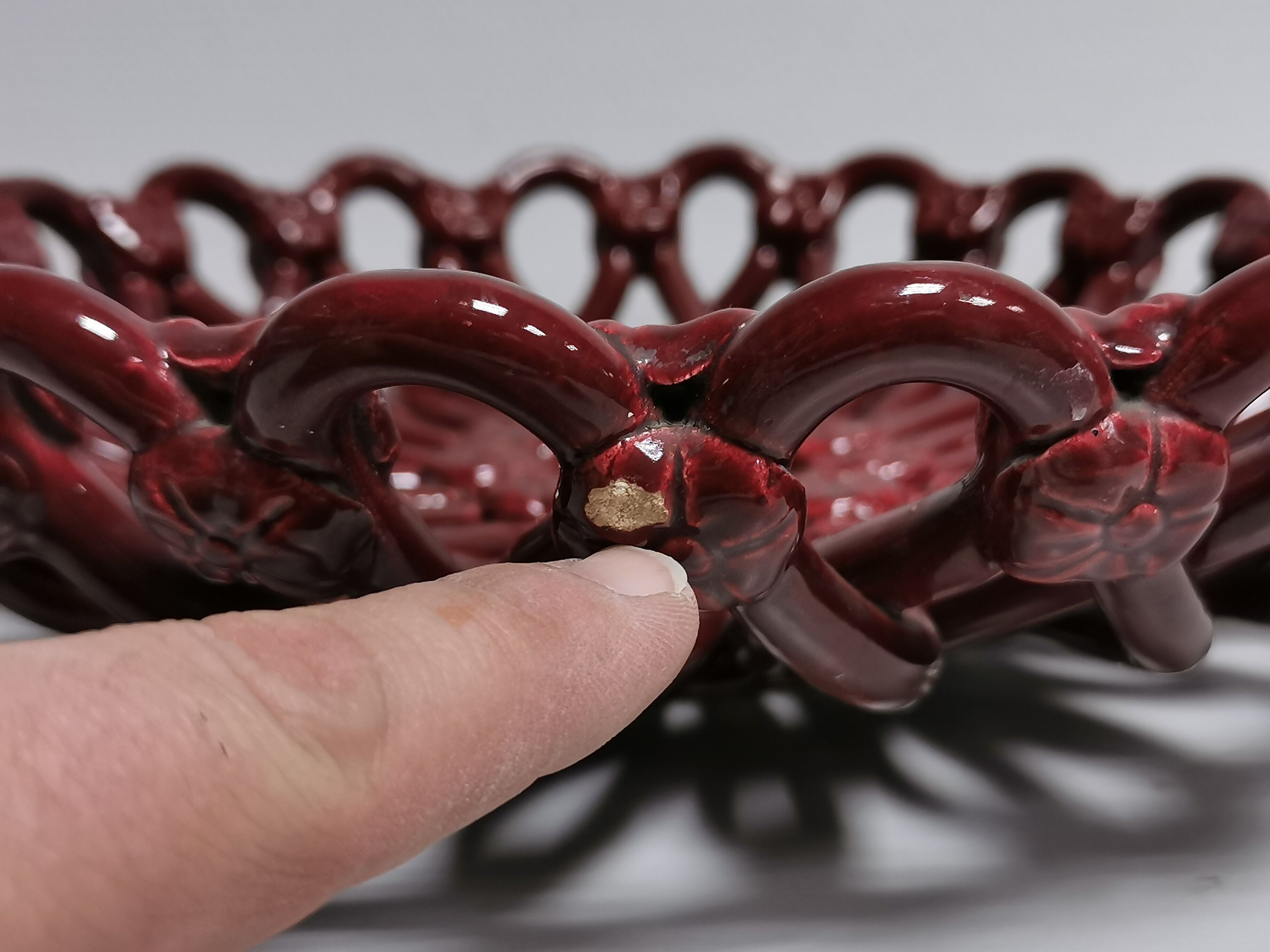 Vintage Fruit Basket , Ceramic Centerpiece VALLAURIS