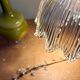 Vintage glass holophane pendant light