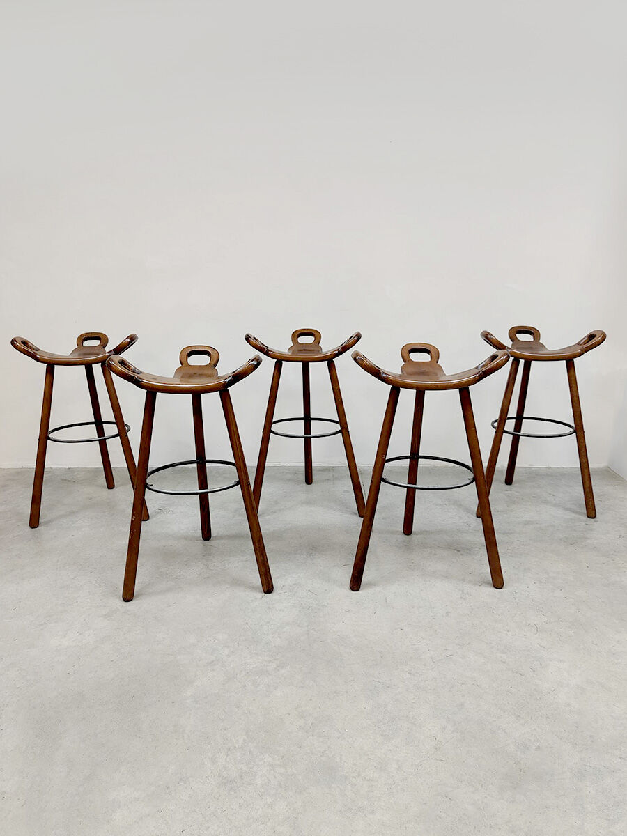 Midcentury brutalist Spanish barstool