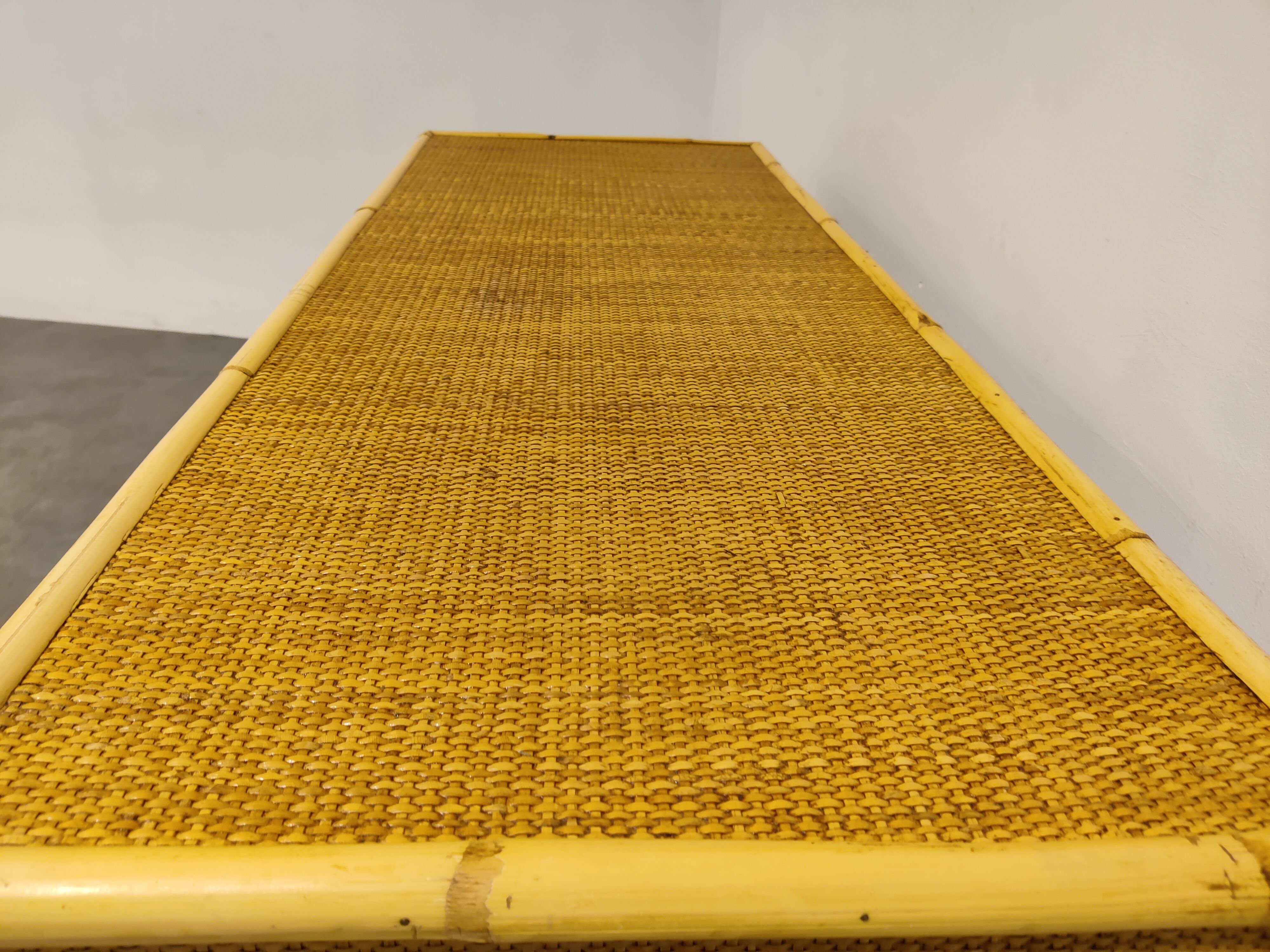 Wicker and bamboo cabinet by Dal Vera, 1960s